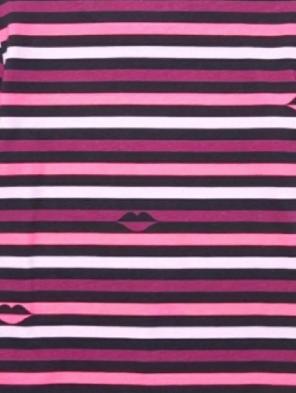 Kate Spade Striped Pink & Purple Lips Graphic Tee Size S